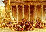 Rome Paintings - The Quack Doctor Of The Piazza Rotonda, Rome by Keeley Halswelle